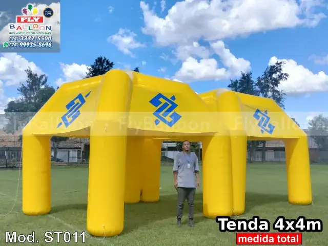Estande inflável promocional personalizado Banco do Brasil